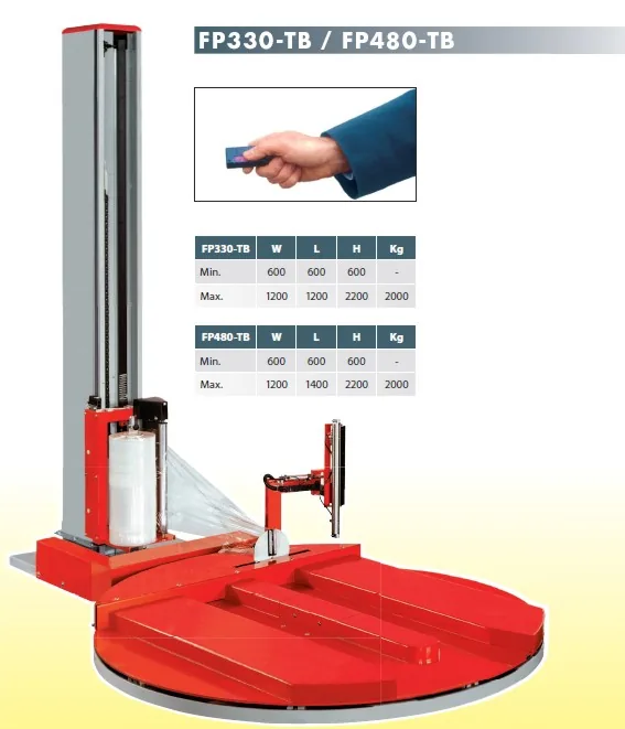 Envolvedora automática Filma FP330 con plataforma giratoria y accionamiento por mando a distancia
